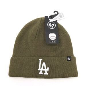 Los Angeles‎ Dodgers '47 Brand Knit Cuffed Beanie Olive Green Winter Hat MLB Cap